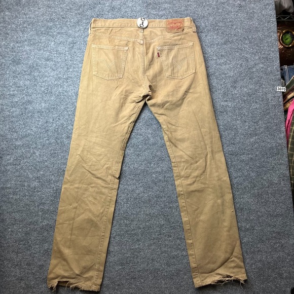 Levi's 501 Original Fit Straight Jeans Men's Tan Camel Denim Button Fly - 36X33 - Picture 2 of 12